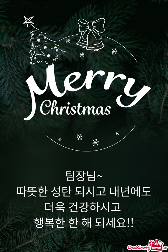 따뜻한 성탄 되시고 내년에도 더욱 건강하시고