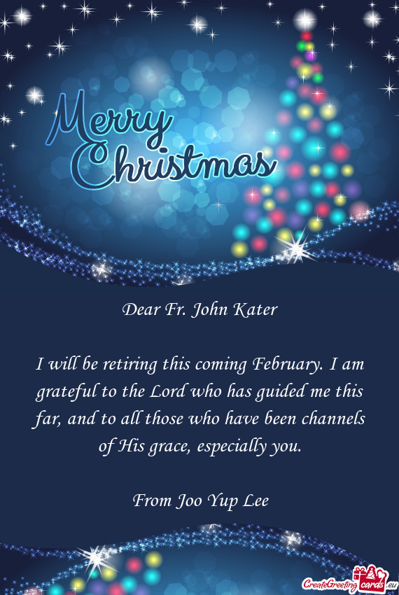 Dear Fr. John Kater